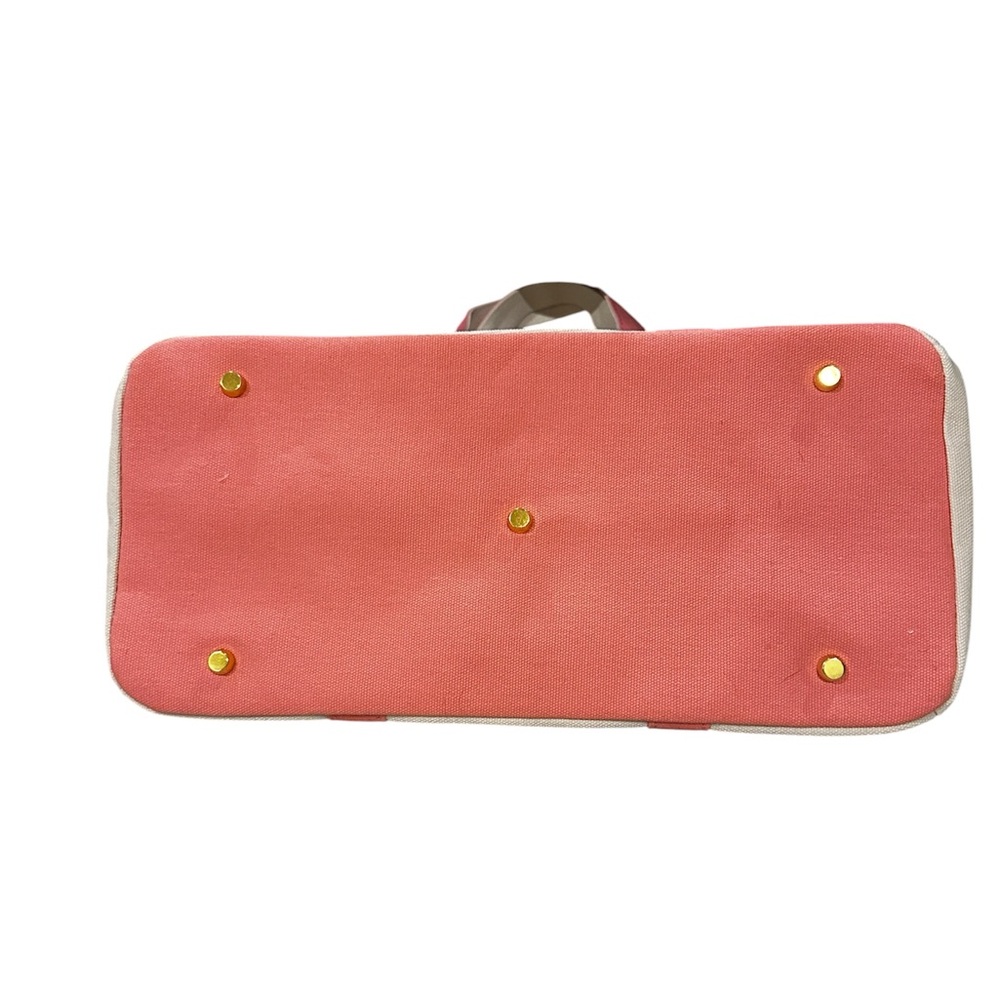 😎😎SALE!! Boatkin Inspired Large Canvas Tote Bag with Pink Trim and gold hardware - Picture 5 of 6